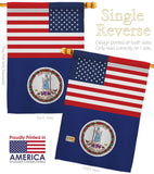 US Virginia - States Americana Vertical Impressions Decorative Flags HG140809 Made In USA