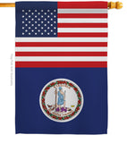 US Virginia - States Americana Vertical Impressions Decorative Flags HG140809 Made In USA