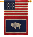 US Wyoming - States Americana Vertical Impressions Decorative Flags HG140813 Made In USA