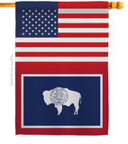 US Wyoming - States Americana Vertical Impressions Decorative Flags HG140813 Made In USA