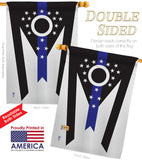 Ohio Think Blue Line - States Americana Vertical Impressions Decorative Flags HG140887 Made In USA