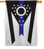 Ohio Think Blue Line - States Americana Vertical Impressions Decorative Flags HG140887 Made In USA