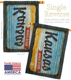 Kansas Vintage - States Americana Vertical Impressions Decorative Flags HG140961 Made In USA