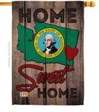State Washington Home Sweet Home - States Americana Vertical Impressions Decorative Flags HG191113 Made In USA