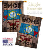 State South Dakota Home Sweet Home - States Americana Vertical Impressions Decorative Flags HG191124 Made In USA