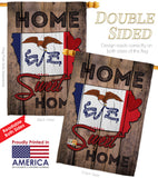 State Iowa Home Sweet Home - States Americana Vertical Impressions Decorative Flags HG191129 Made In USA