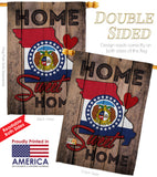 State Missouri Home Sweet Home - States Americana Vertical Impressions Decorative Flags HG191131 Made In USA