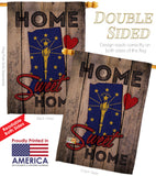 State Indiana Home Sweet Home - States Americana Vertical Impressions Decorative Flags HG191136 Made In USA