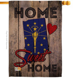 State Indiana Home Sweet Home - States Americana Vertical Impressions Decorative Flags HG191136 Made In USA