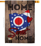 State Ohio Home Sweet Home - States Americana Vertical Impressions Decorative Flags HG191137 Made In USA