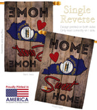 State Kentucky Home Sweet Home - States Americana Vertical Impressions Decorative Flags HG191139 Made In USA