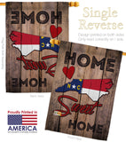 State North Carolina Home Sweet Home - States Americana Vertical Impressions Decorative Flags HG191144 Made In USA