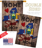 State New York Home Sweet Home - States Americana Vertical Impressions Decorative Flags HG191149 Made In USA