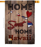 State Hawaii Home Sweet Home - States Americana Vertical Impressions Decorative Flags HG191160 Made In USA