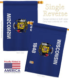 Wisconsin - States Americana Vertical Impressions Decorative Flags HG191550 Made In USA