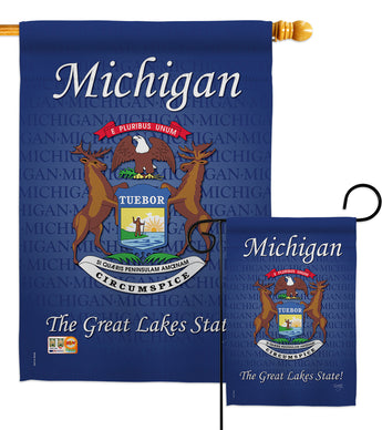 Michigan - States Americana Vertical Impressions Decorative Flags HG108105 Made In USA