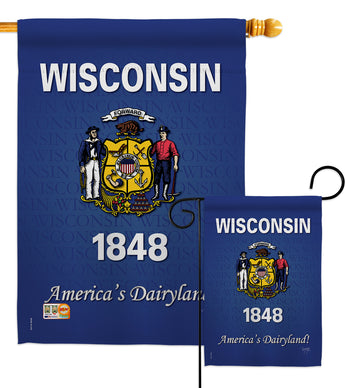 Wisconsin - States Americana Vertical Impressions Decorative Flags HG108108 Made In USA