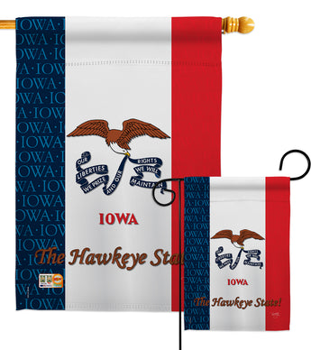 Iowa - States Americana Vertical Impressions Decorative Flags HG108111 Made In USA