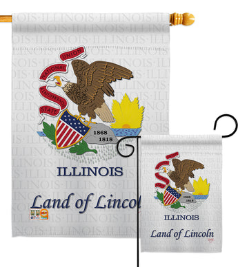 Illinois - States Americana Vertical Impressions Decorative Flags HG108113 Made In USA