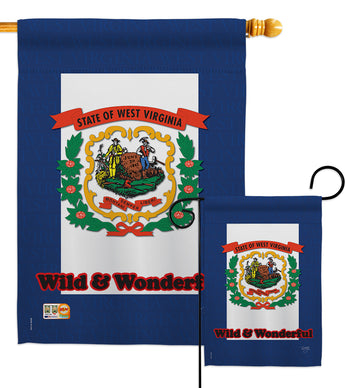 West Virginia - States Americana Vertical Impressions Decorative Flags HG108115 Made In USA