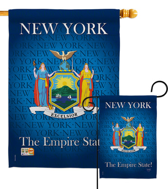 New York - States Americana Vertical Impressions Decorative Flags HG108147 Made In USA