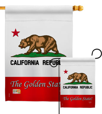 The Golden State - States Americana Vertical Impressions Decorative Flags HG108177 Made In USA