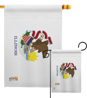 Illinois - States Americana Vertical Impressions Decorative Flags HG140514 Made In USA