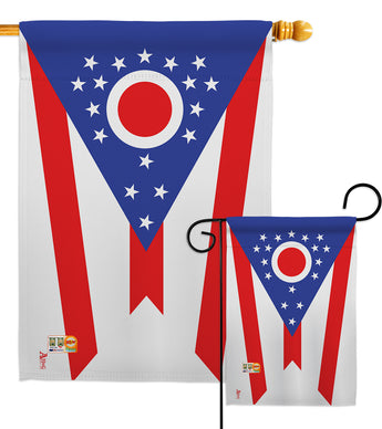 Ohio - States Americana Vertical Impressions Decorative Flags HG140536 Made In USA