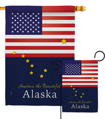 US Alaska - States Americana Vertical Impressions Decorative Flags HG140553 Made In USA