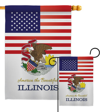 US Illinois - States Americana Vertical Impressions Decorative Flags HG140565 Made In USA