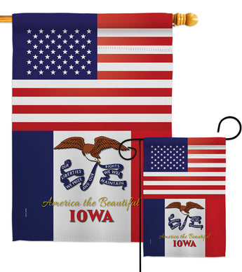 US Iowa - States Americana Vertical Impressions Decorative Flags HG140567 Made In USA