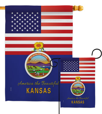 US Kansas - States Americana Vertical Impressions Decorative Flags HG140568 Made In USA