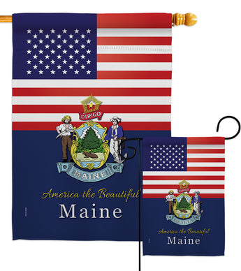 US Maine - States Americana Vertical Impressions Decorative Flags HG140571 Made In USA