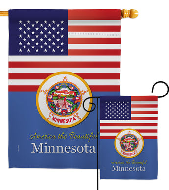 US Minnesota - States Americana Vertical Impressions Decorative Flags HG140575 Made In USA