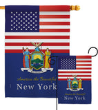 US New York - States Americana Vertical Impressions Decorative Flags HG140584 Made In USA