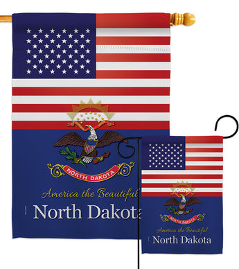 US North Dakota - States Americana Vertical Impressions Decorative Flags HG140586 Made In USA