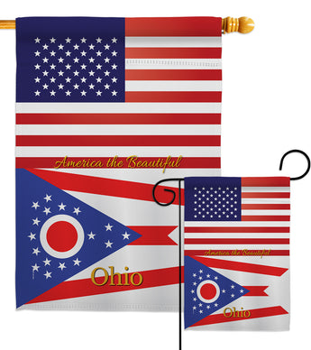 US Ohio - States Americana Vertical Impressions Decorative Flags HG140587 Made In USA