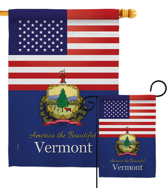 US Vermont - States Americana Vertical Impressions Decorative Flags HG140597 Made In USA