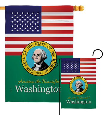 US Washington - States Americana Vertical Impressions Decorative Flags HG140599 Made In USA