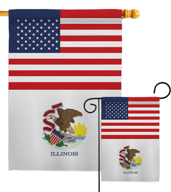 US Illinois - States Americana Vertical Impressions Decorative Flags HG140764 Made In USA