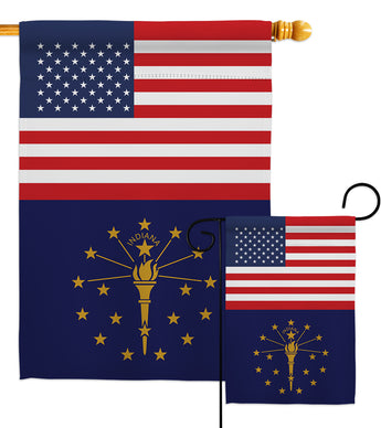 US Indiana - States Americana Vertical Impressions Decorative Flags HG140765 Made In USA