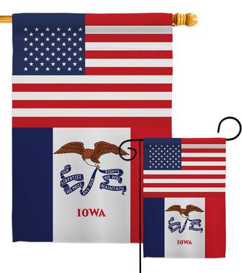 US Iowa - States Americana Vertical Impressions Decorative Flags HG140766 Made In USA