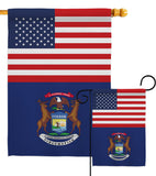 US Michigan - States Americana Vertical Impressions Decorative Flags HG140773 Made In USA