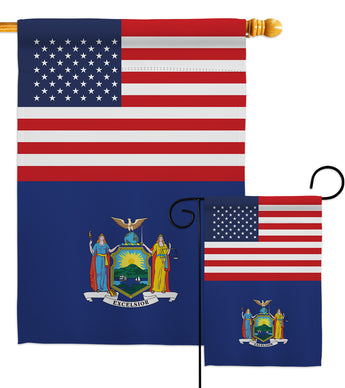 US New York - States Americana Vertical Impressions Decorative Flags HG140787 Made In USA