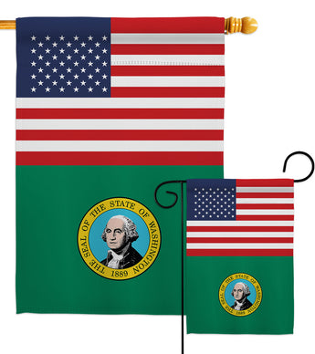 US Washington - States Americana Vertical Impressions Decorative Flags HG140810 Made In USA