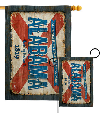 Alabama Vintage - States Americana Vertical Impressions Decorative Flags HG140945 Made In USA