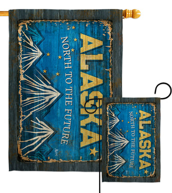 Alaska Vintage - States Americana Vertical Impressions Decorative Flags HG140946 Made In USA