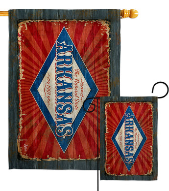 Arkansas Vintage - States Americana Vertical Impressions Decorative Flags HG140948 Made In USA