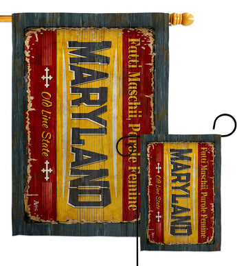 Maryland Vintage - States Americana Vertical Impressions Decorative Flags HG140965 Made In USA