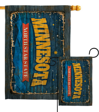 Minnesota Vintage - States Americana Vertical Impressions Decorative Flags HG140968 Made In USA